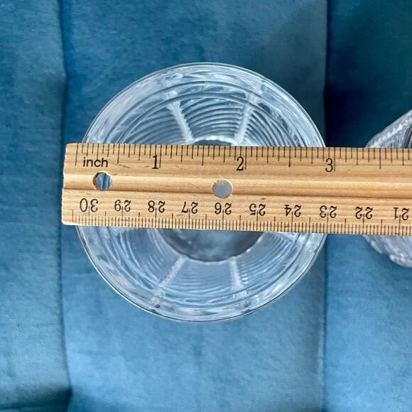 Ralph Lauren Crystal Glass Herringbone Old Fashioned Bar Glass Whiskey Set of 2 - Picture 3 of 7